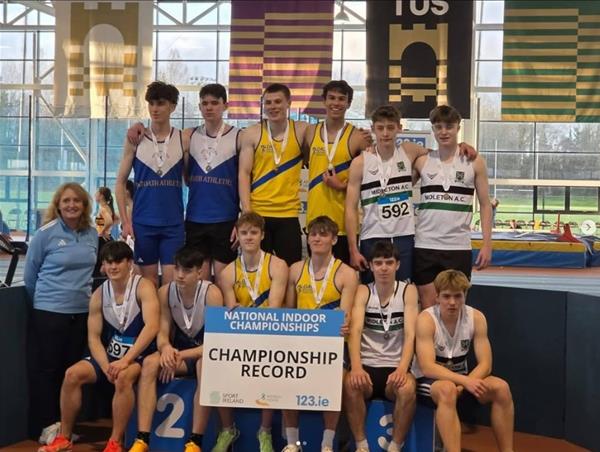 North Down AC U20 4x400m Relay Smash Championship Record at National Indoor Championships