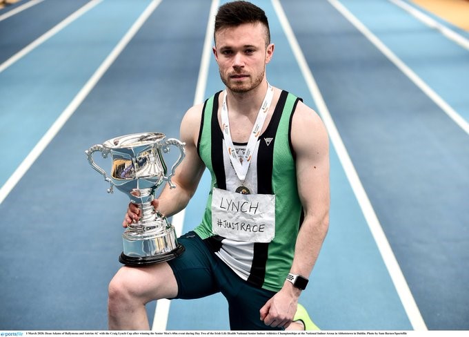 Adams Storms to 60m Title in Memorable Irish Indoor Championships